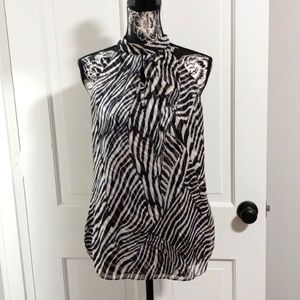 🦓White House Black Market🦓 - Zebra Halter Tunic Top